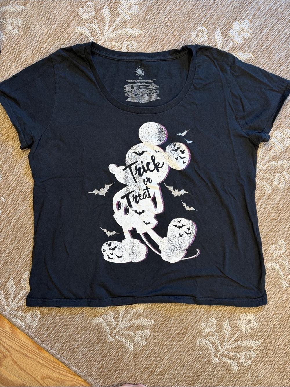 Disney Black Short-Sleeve 'Trick or Treat' Mickey Graphic Tee